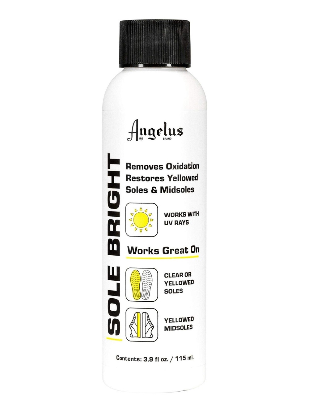 NEW Angelus Sole Bright Sneaker Restorer UV Cure Cleaner White Clear Rubber 4oz